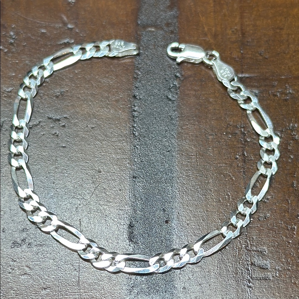 Figaro Bracelet 925 Sterling Silver